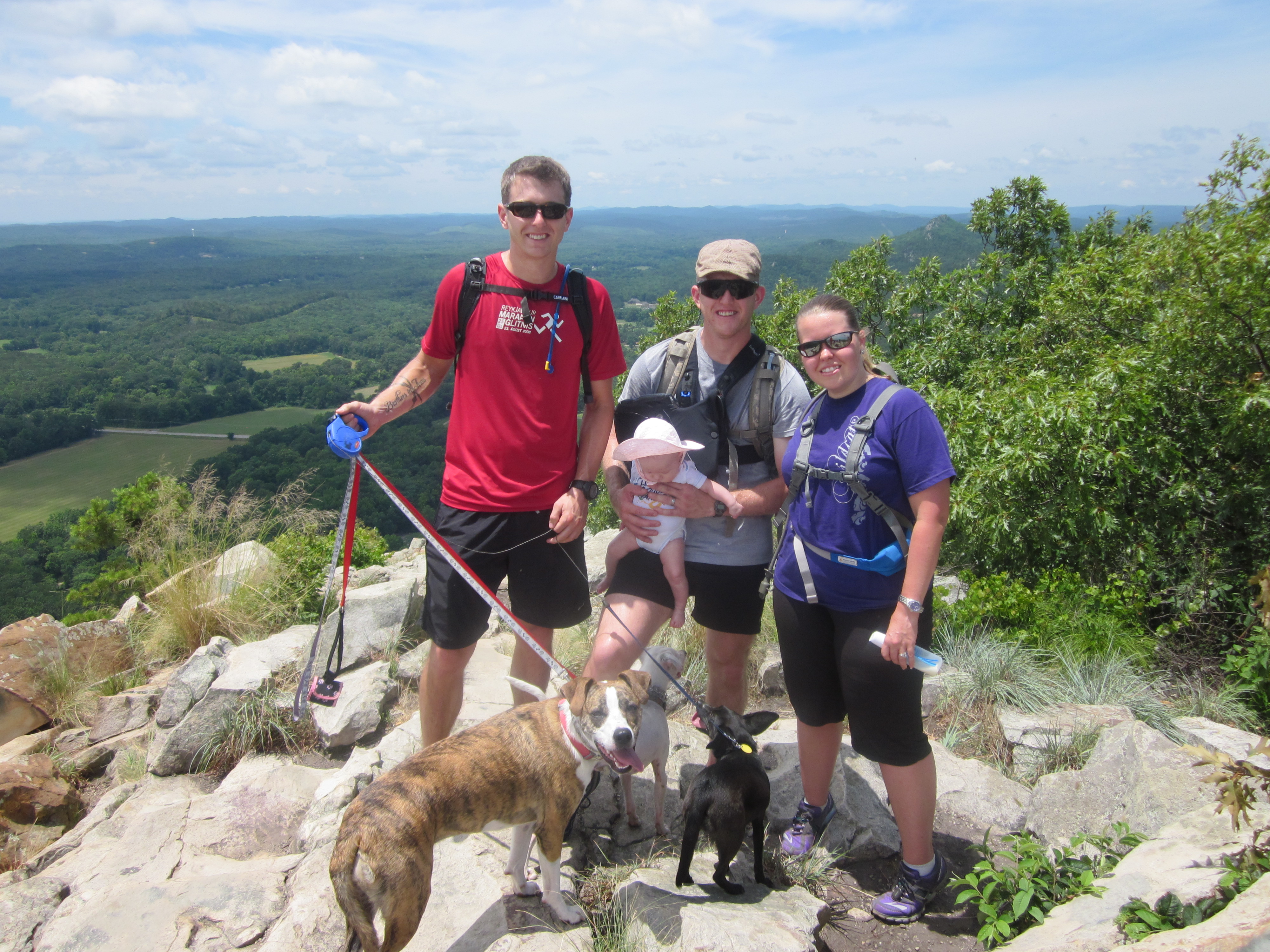 Atop Mount Pinnacle in Little Rock, AR with Uncle Brock. (Brandon's bro.) True act of God that this postpartum gal and baby made it to the top. (Note to self: Never hang out with an in-shape army guy and in-shape air force guy...) 