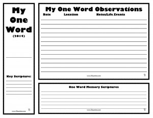 One Word Printable (B & W)